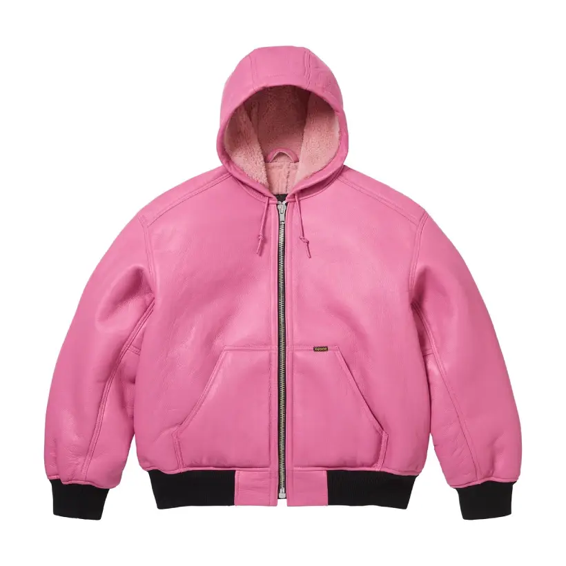 Supreme Schott Shearling Hooded Work Jacket - Image 1