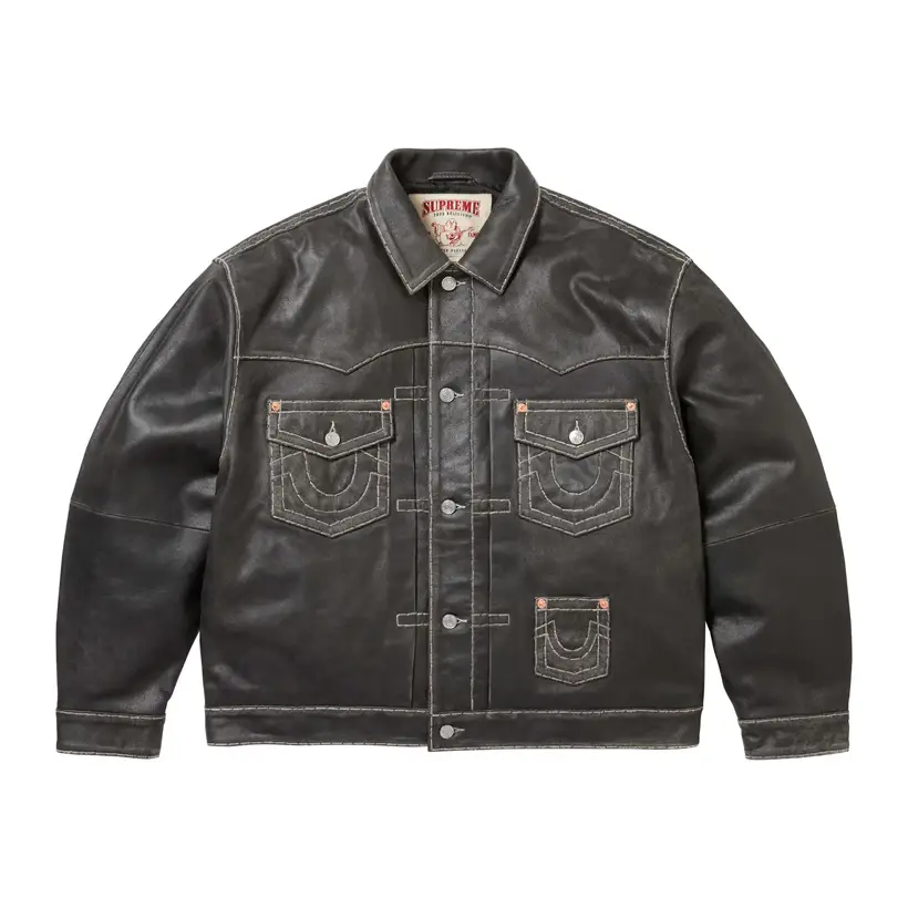 Supreme/True Religion Leather Trucker Jacket